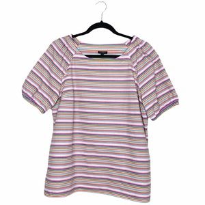 Talbots Square neck shirt rainbow Size MP